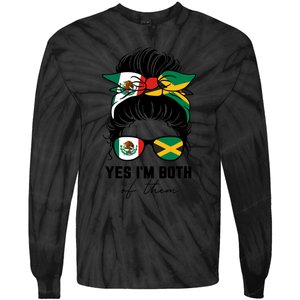 Half Mexican Half Jamaican Girl Mexico Jamaica Flag Tie-Dye Long Sleeve Shirt