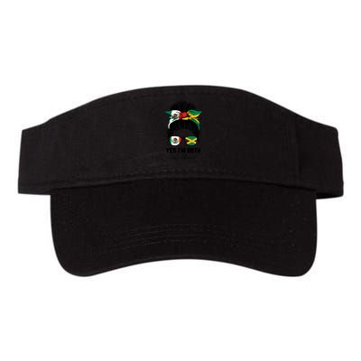 Half Mexican Half Jamaican Girl Mexico Jamaica Flag Valucap Bio-Washed Visor