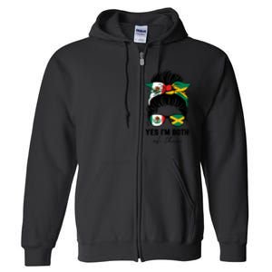 Half Mexican Half Jamaican Girl Mexico Jamaica Flag Full Zip Hoodie