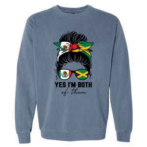 Half Mexican Half Jamaican Girl Mexico Jamaica Flag Garment-Dyed Sweatshirt