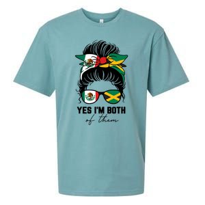 Half Mexican Half Jamaican Girl Mexico Jamaica Flag Sueded Cloud Jersey T-Shirt