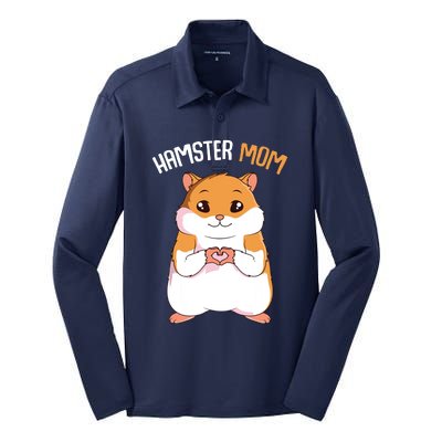 Hamster Mom Hammy Girl Women Silk Touch Performance Long Sleeve Polo