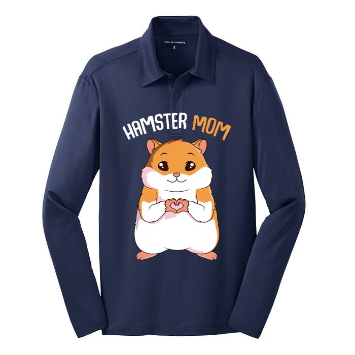 Hamster Mom Hammy Girl Women Silk Touch Performance Long Sleeve Polo