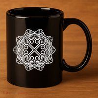 Hmong Miao Hmoob Traditional Pattern 11oz C Handle Ceramic Mug