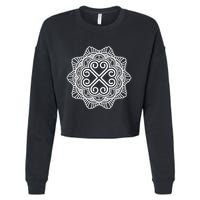 Hmong Miao Hmoob Traditional Pattern Cropped Pullover Crew