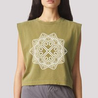 Hmong Miao Hmoob Traditional Pattern Garment-Dyed Women's Muscle Tee