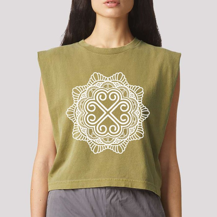 Hmong Miao Hmoob Traditional Pattern Garment-Dyed Women's Muscle Tee