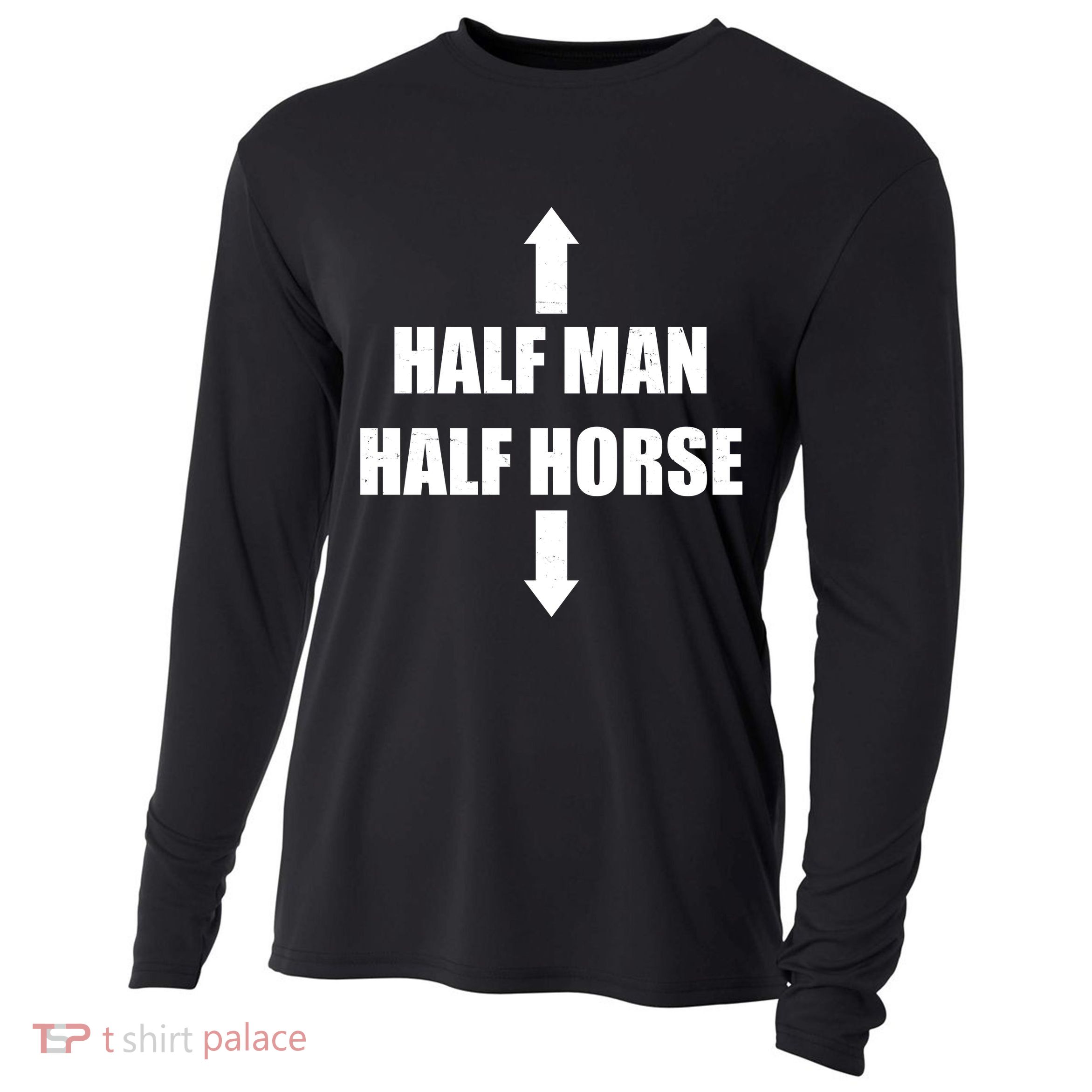Half Man Half Horse Funny Cooling Performance Long Sleeve Crew