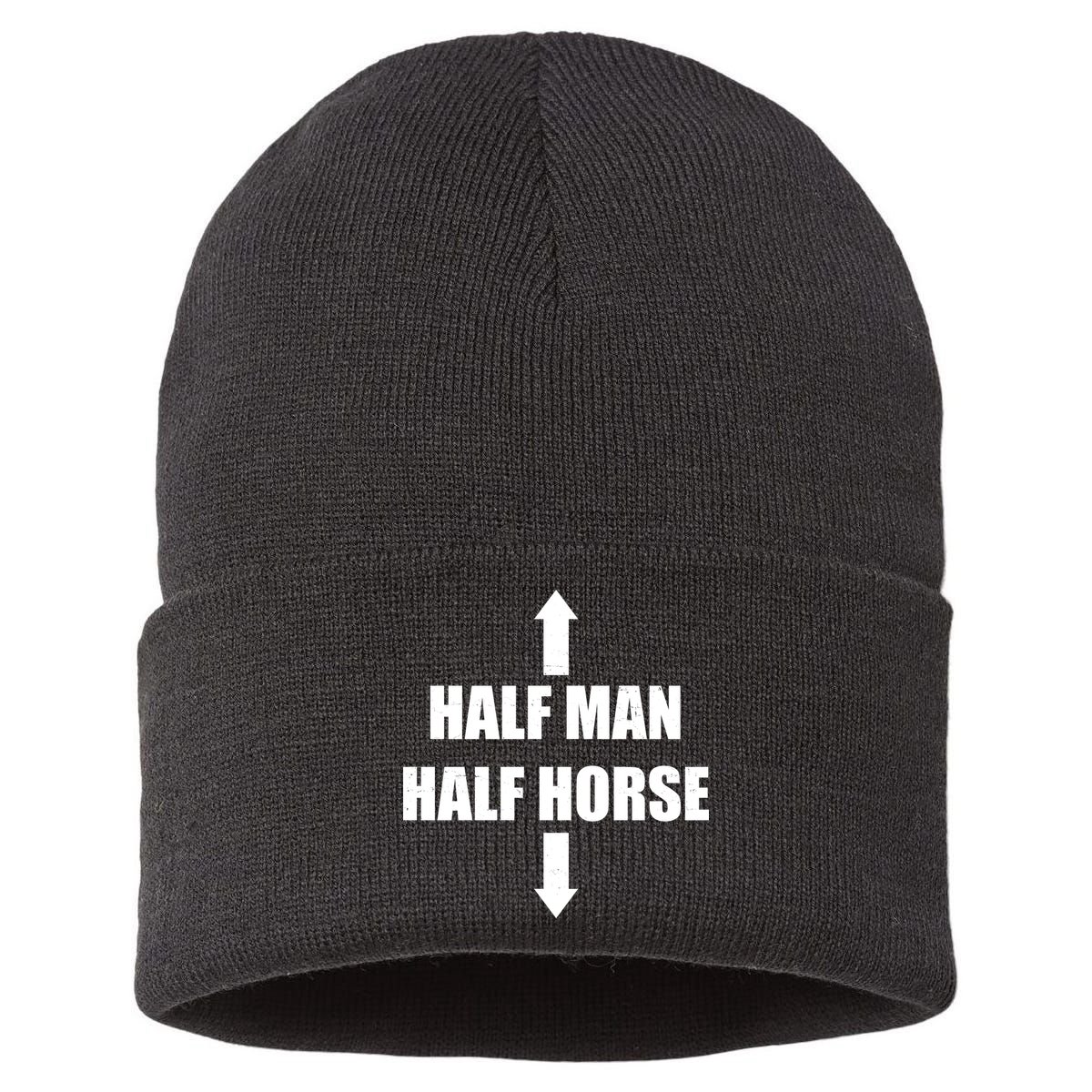 Half Man Half Horse Funny Sustainable Knit Beanie