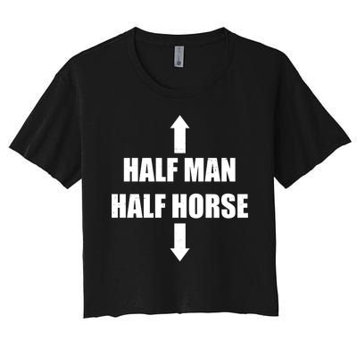 Half Man Half Horse Funny Women's Crop Top Tee