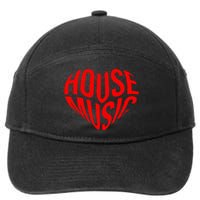 House Music Heart Edm Dj Rave I Love House Music 7-Panel Snapback Hat