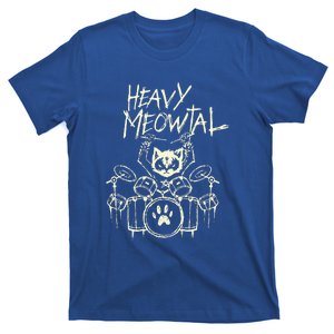 Heavy Metal Headbanger Drummer Cat Playing T-Shirt