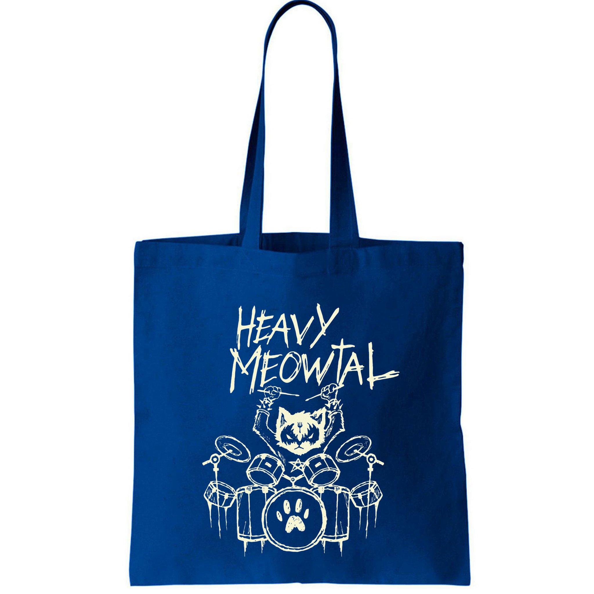 Heavy Metal Headbanger Drummer Cat Playing Bag
