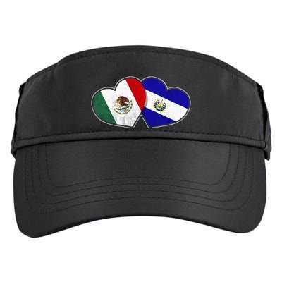 Half Mexican Half Salvadorian Flag Heart Mexico El Salvador Adult Drive Performance Visor