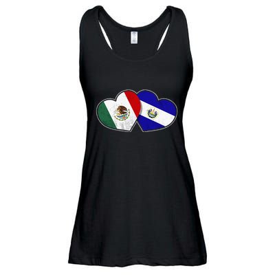 Half Mexican Half Salvadorian Flag Heart Mexico El Salvador Ladies Essential Flowy Tank