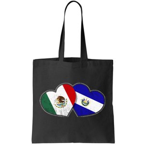 Half Mexican Half Salvadorian Flag Heart Mexico El Salvador Tote Bag