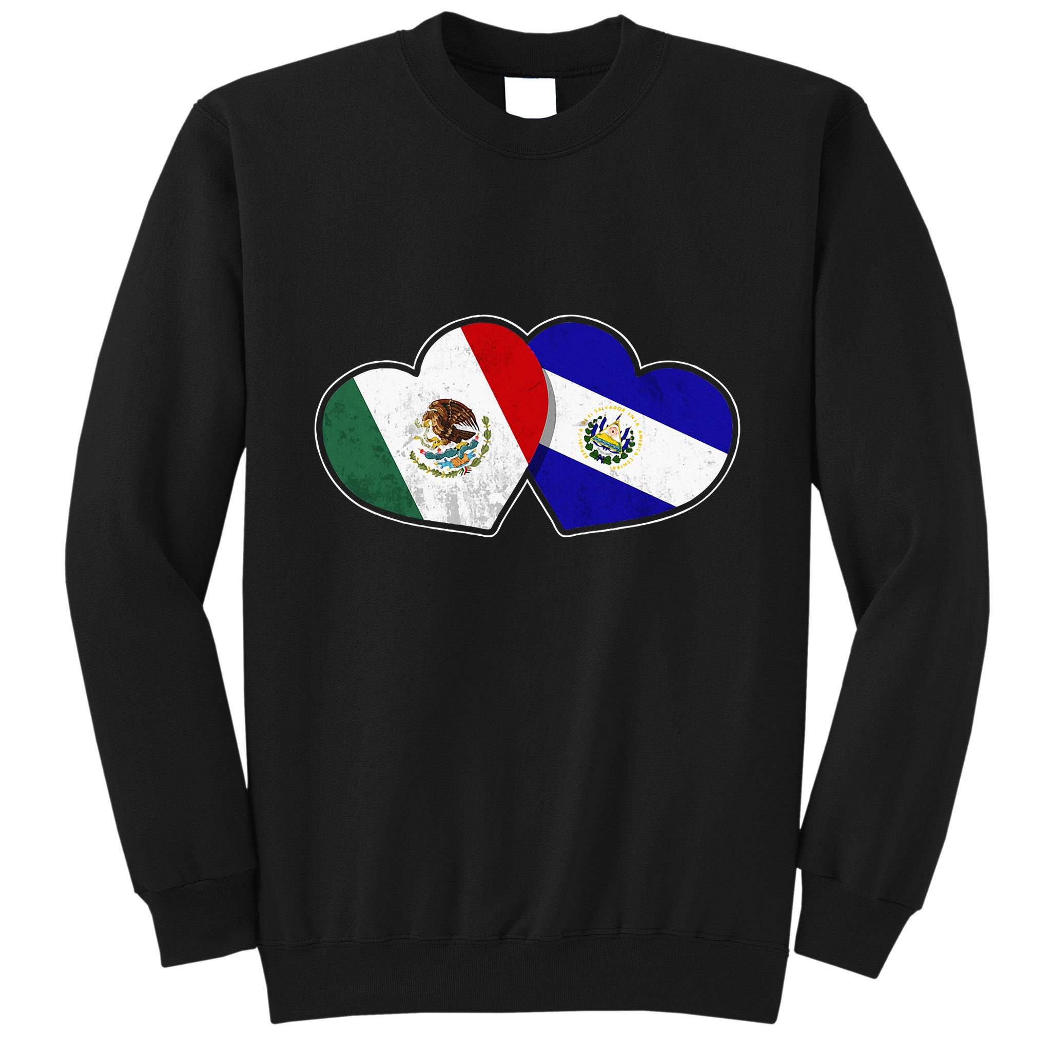 Half Mexican Half Salvadorian Flag Heart Mexico El Salvador Tall Sweatshirt