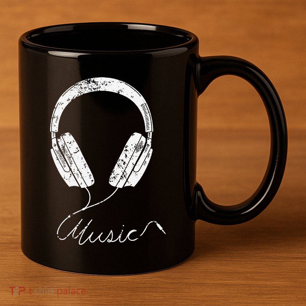Headphone Music 11oz C Handle Ceramic Mug