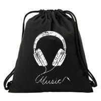 Headphone Music Drawstring Bag