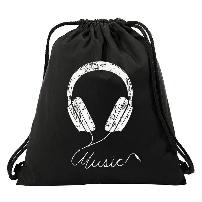 Headphone Music Drawstring Bag