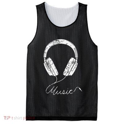 Headphone Music Mesh Reversible Basketball Jersey Tank