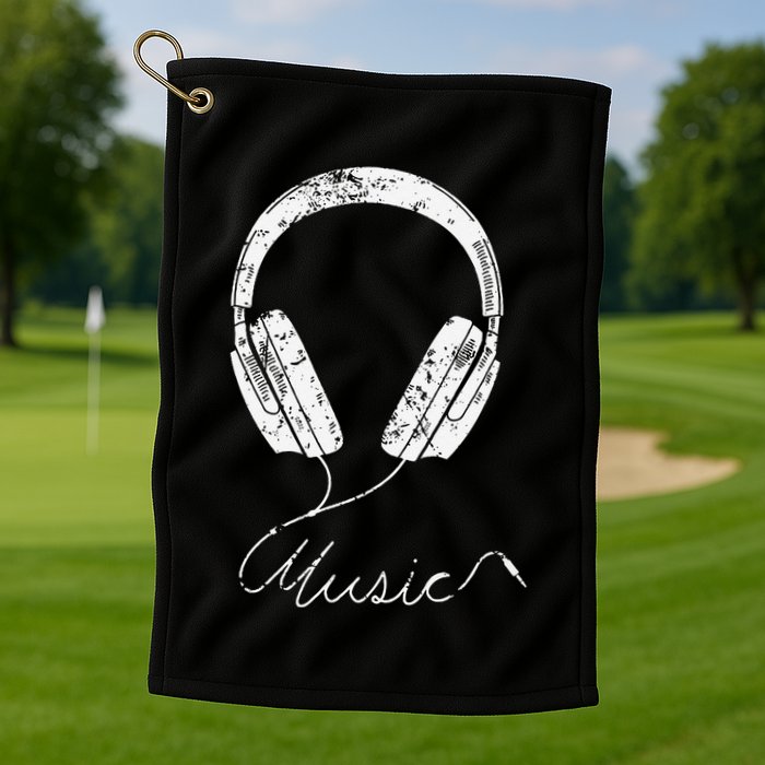 Headphone Music Golf Towel