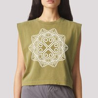 Hmong Miao Hmoob Traditional Pattern Garment-Dyed Women's Muscle Tee