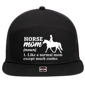 Horse Mom Horseback Riding Horse Farm Horse Racing Funny Gift 7 Panel Mesh Trucker Snapback Hat