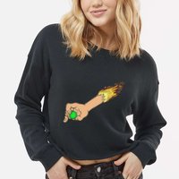 Heavy Metal Hand Of Hanover Fiste Cropped Pullover Crew