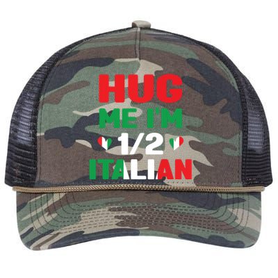 Hug Me Im 12 Half Italian American Italian Funny Italians Retro Rope Trucker Hat Cap