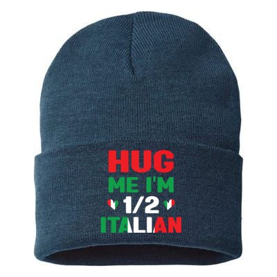 Hug Me Im 12 Half Italian American Italian Funny Italians Sustainable Knit Beanie