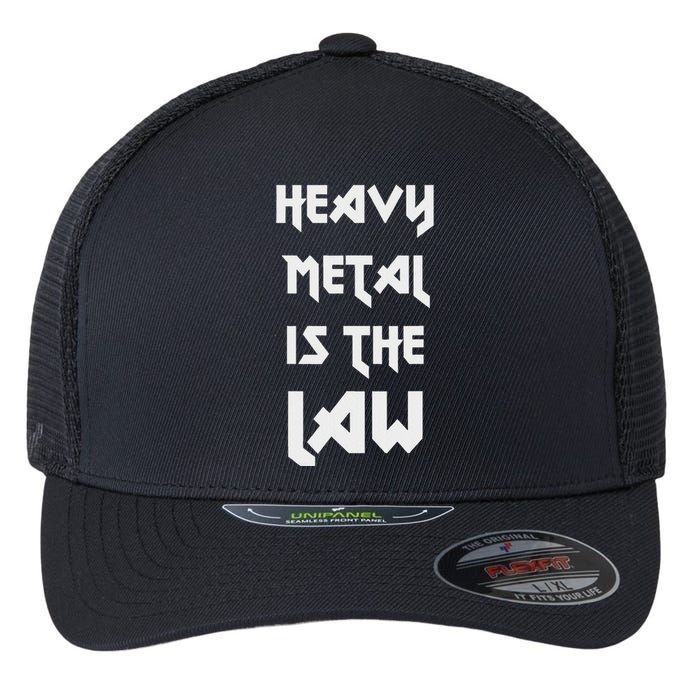 Heavy Metal Is The Law Metalhead Flexfit Unipanel Trucker Cap