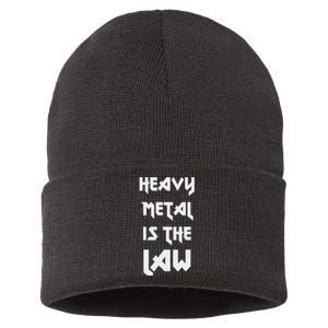 Heavy Metal Is The Law Metalhead Sustainable Knit Beanie