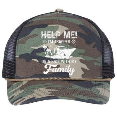 Help Me Im Trapped On A Ship With My Family Cruising Sailing Retro Rope Trucker Hat Cap