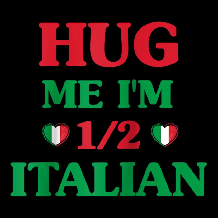 Hug Me Im 1/2 Half Italian Funny American Italian Tee Stripe Pom Pom Beanie