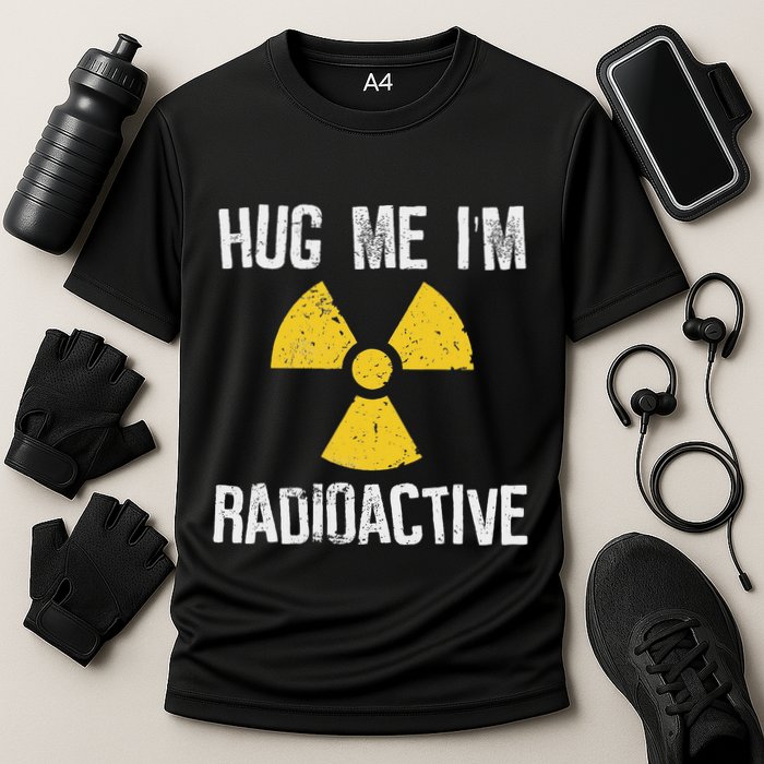 Hug Me IM Radioactive Cancer Awareness Gift Cooling Performance Crew T-Shirt