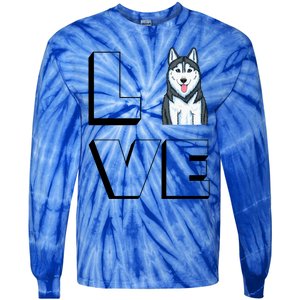 Husky Mama I Love My Siberian Husky Love Gift Tie-Dye Long Sleeve Shirt