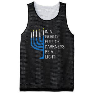 Hanukkah Menorah In A World Full Of Darkness Be A Light Mesh Reversible Basketball Jersey Tank