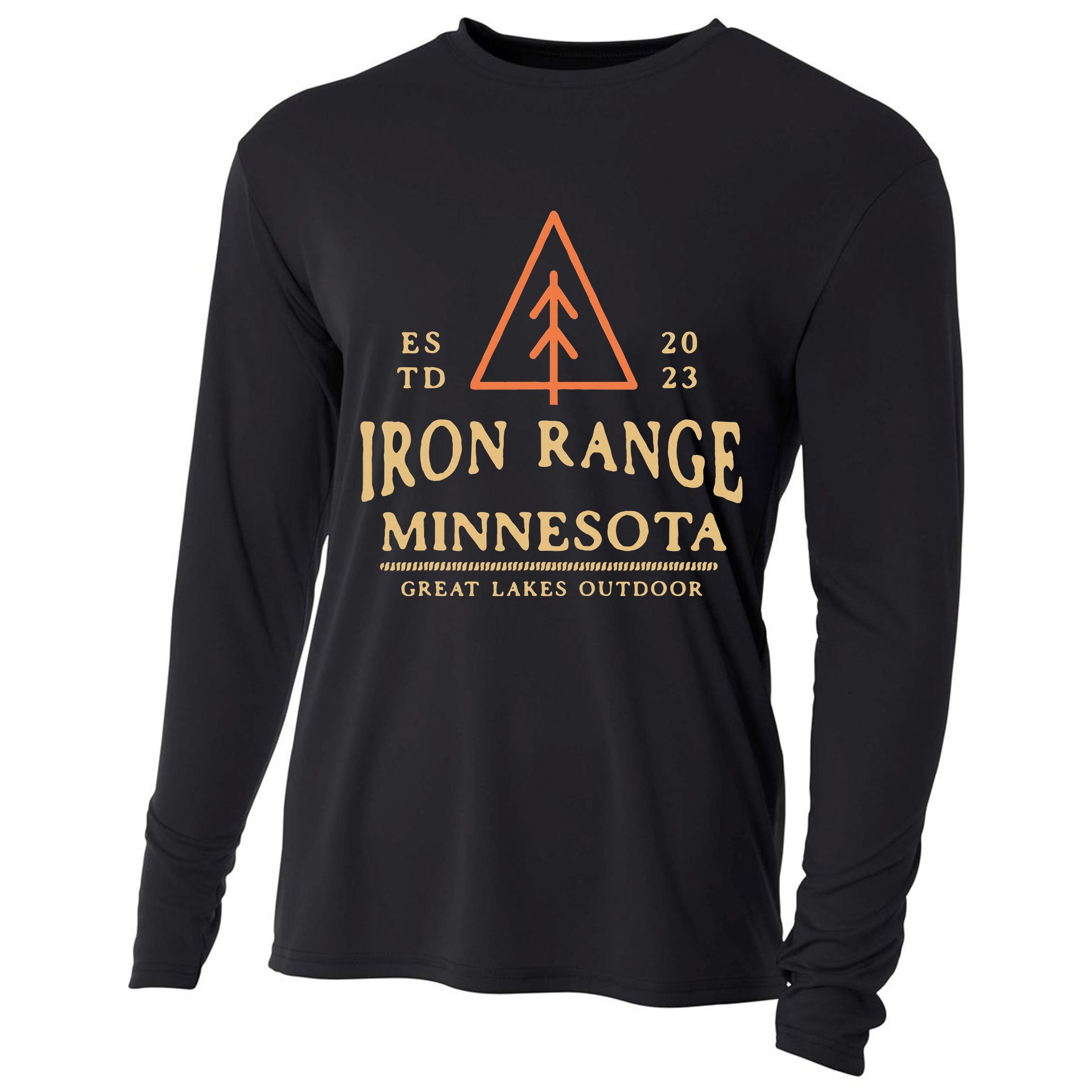 Hibbing Mn Iron Range Minnesota Northern Mn Graphic Cooling Performance Long Sleeve Crew