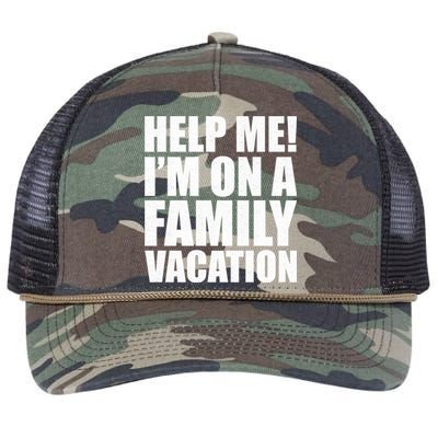 Help Me Im On A Family Vacation Gift Retro Rope Trucker Hat Cap