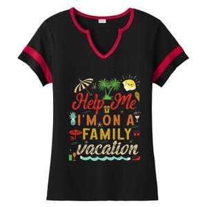 Help Me Im On Family Vacation Funny Family Vacation Cute Gift Ladies Halftime Notch Neck Tee