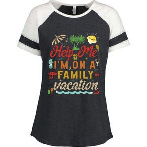 Help Me Im On Family Vacation Funny Family Vacation Cute Gift Enza Ladies Jersey Colorblock Tee