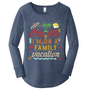 Help Me Im On Family Vacation Funny Family Vacation Cute Gift Women's Perfect Tri Tunic Long Sleeve Shirt