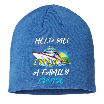 Help Me Im On Family Cruise Cruising Vacation Christmas Cute Gift Sustainable Beanie