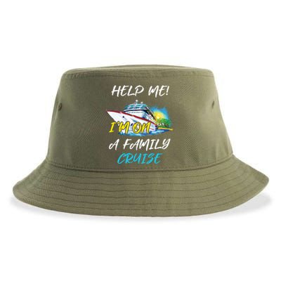 Help Me Im On Family Cruise Cruising Vacation Christmas Cute Gift Sustainable Bucket Hat