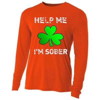 Help Me I'm Sober Funny St. Saint Patrick's Day Cooling Performance Long Sleeve Crew