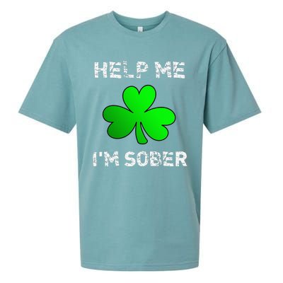 Help Me I'm Sober Funny St. Saint Patrick's Day Sueded Cloud Jersey T-Shirt