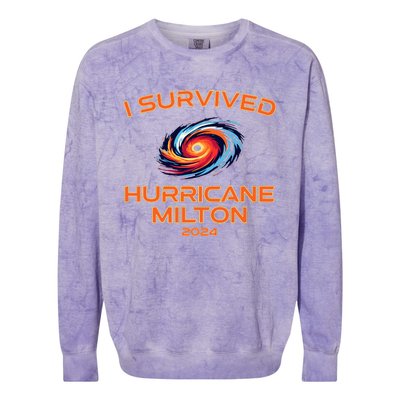 Hurricane Milton I Survived Florida Hurricane Fall 2024 Colorblast Crewneck Sweatshirt