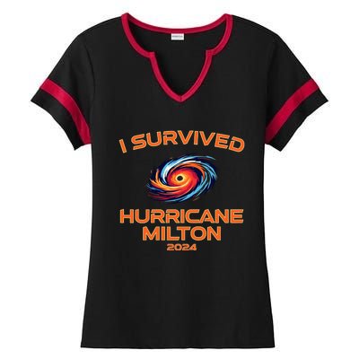 Hurricane Milton I Survived Florida Hurricane Fall 2024 Ladies Halftime Notch Neck Tee