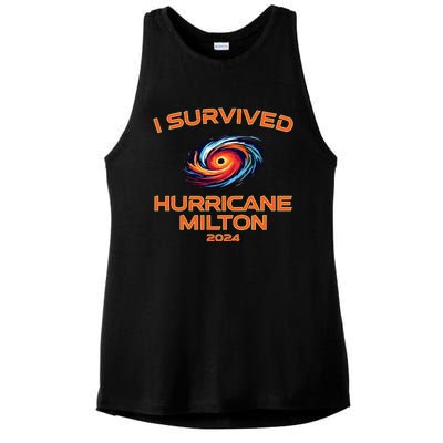 Hurricane Milton I Survived Florida Hurricane Fall 2024 Ladies PosiCharge Tri-Blend Wicking Tank